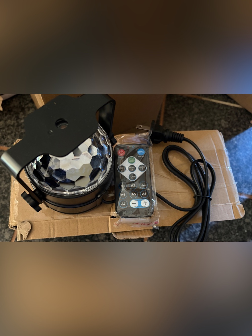 Black Disco Ball LED Stage Light with Remote Control